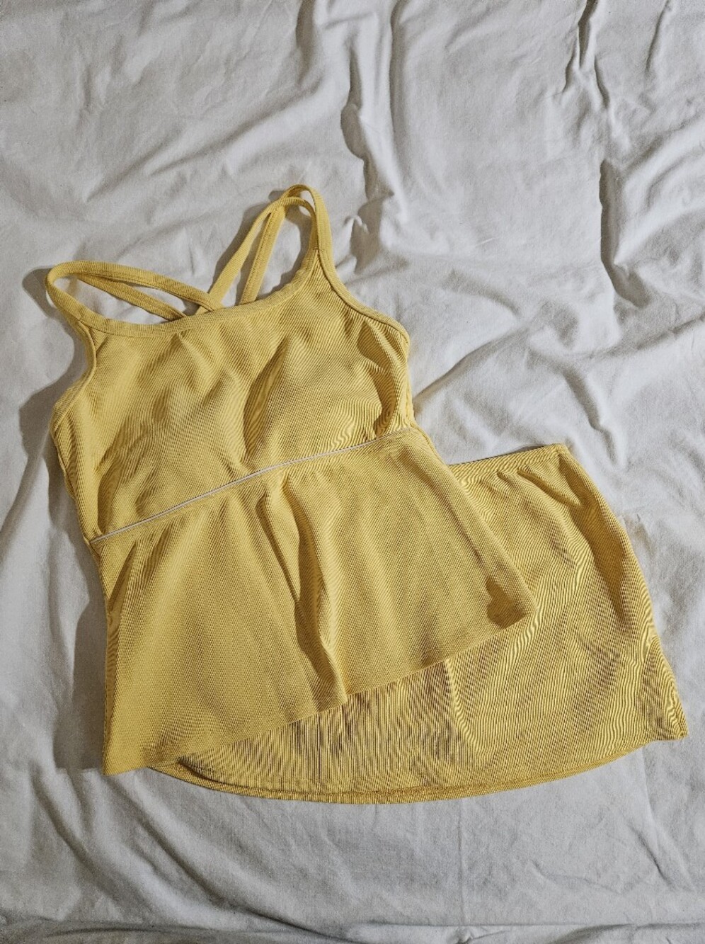 Land's End Women’s Yellow Tankini (6D) Swim Top and Skirt (6) Set